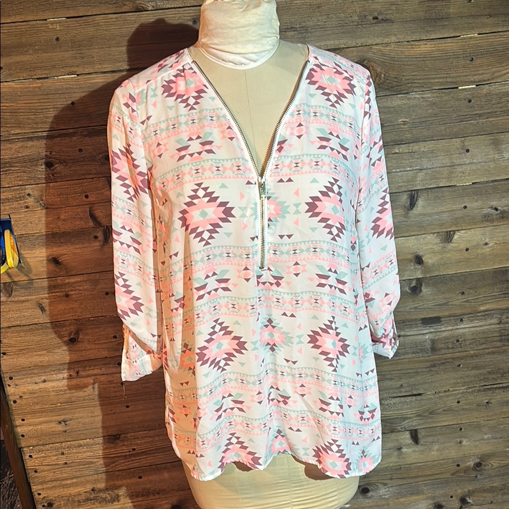 Women's Pink Western Top